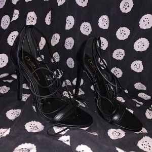 Black lace up heels